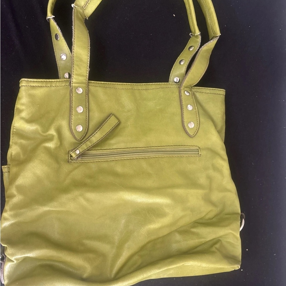 Relic Bleeker Ns Green vegan leather large multipocket tote bag  See Pics